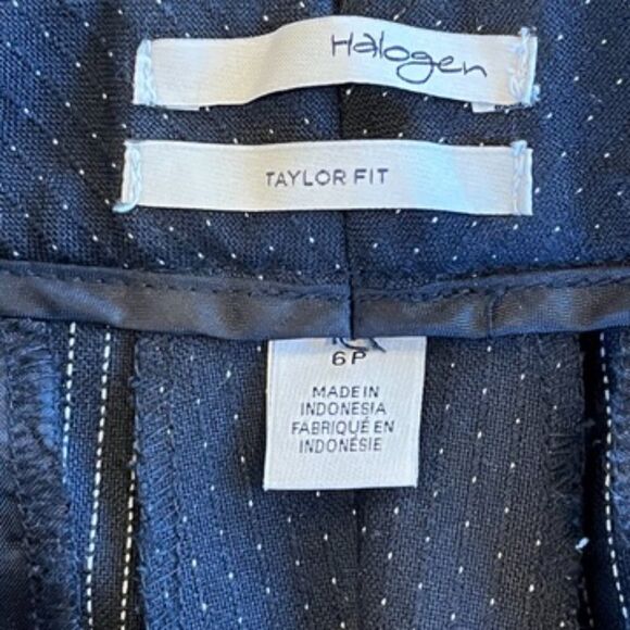Halogen Navy Blue Women's Dress Pants Taylor Fit Flat Front Textured 6P - Picture 4 of 6
